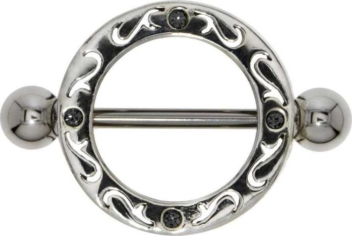 Bijouteria Brustpiercing (Chirurgenstahl 316L, Kristall, Silber 925)