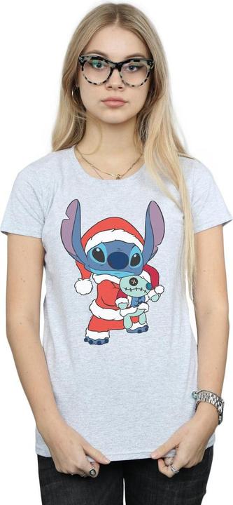 Actual product image Disney Womens/Ladies Lilo And Stitch Stitch Christmas Cotton T-Shirt (L)