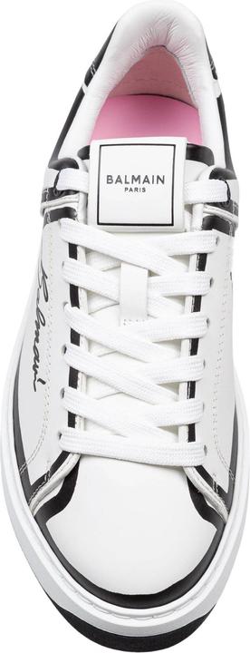 Actual product image Balmain b-court calf leather sneakers color black and white (37)