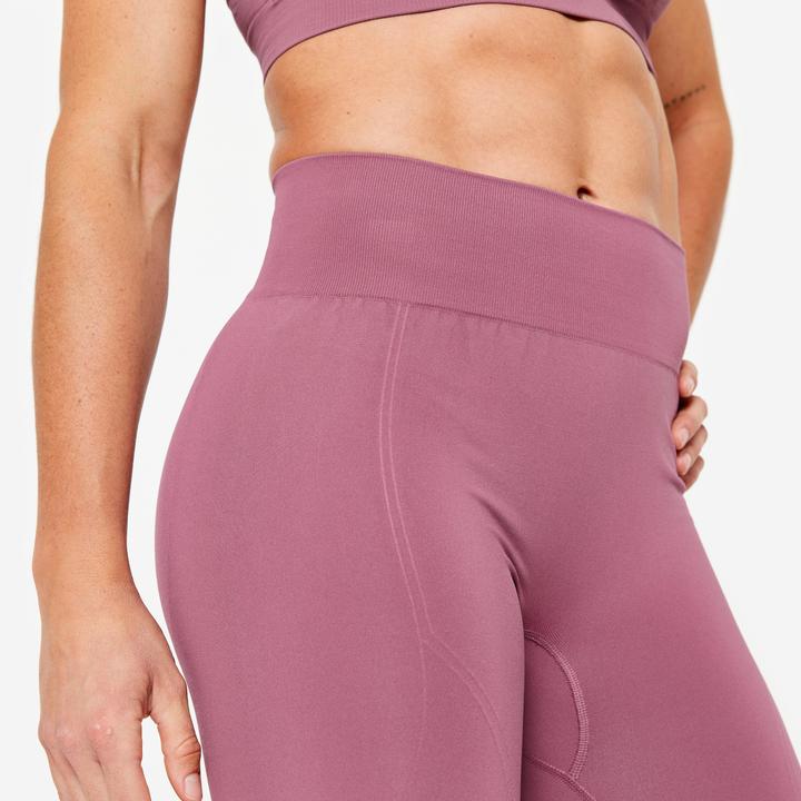 Produktbild Domyos Sportleggings Damen hoher Taillenbund Push-up - lila (S)