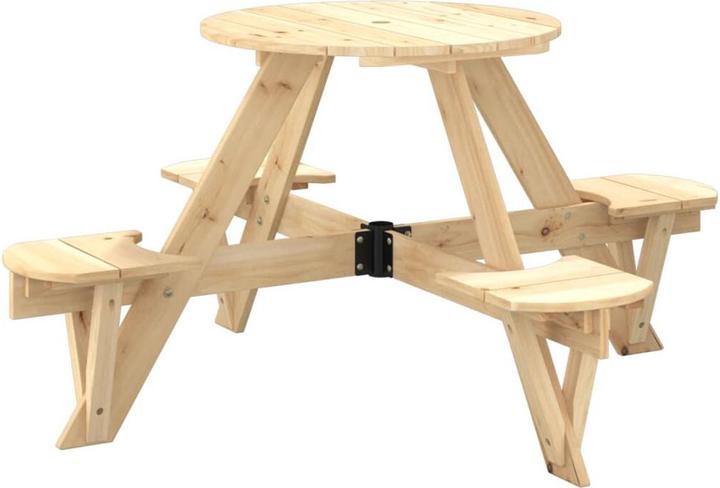 Image du produit VidaXL Table de pique-nique pour 4 enfants avec trou pour parapluie Rond