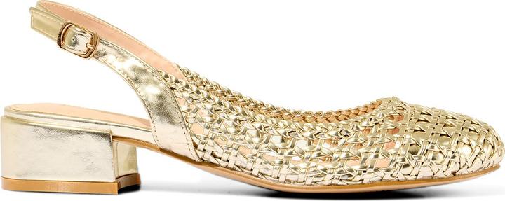 Actual product image Joe Browns Woven Metallic Block Heel Sling Back Shoes (42)