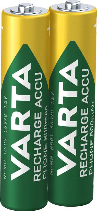 Image du produit Varta Recharger le téléphone d'Accu (2 pcs, AAA, 800 mAh)