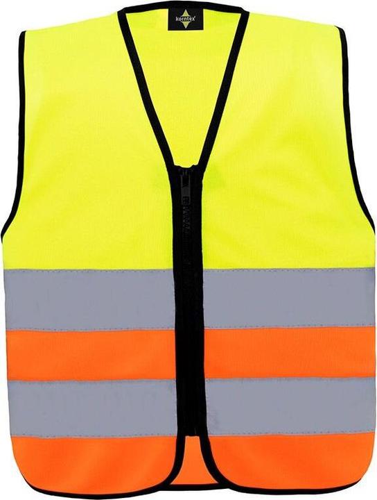 Produktbild Korntex Kinder Warnweste Aalborg Gelb/Orange mit Reissverschluss & Reflexstreifen XXS EN 17353 ® KWRX (XXS)
