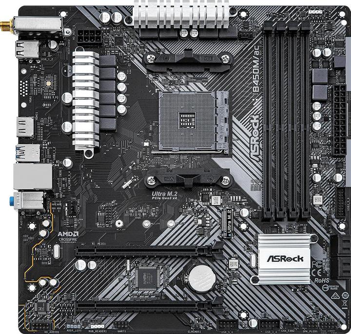 Produktbild AsRock Hauptplatine B450M/AC R2.0 (AM4, AMD B450, mATX)