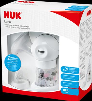 Produktbild NUK Luna elektrische Komfort-Milchpumpe, 2-Phasen-Rhythmus, stufenlose Saugstärkenregelung