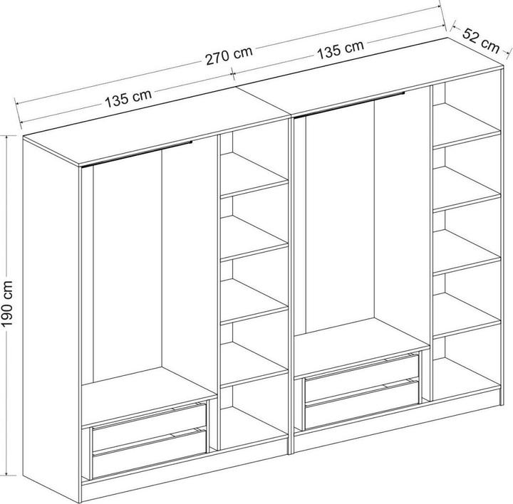 Image du produit Hanah Home Kaley (270 x 52 x 190 cm)