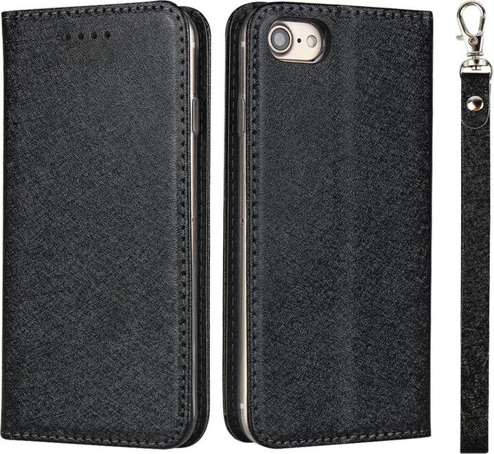 Actual product image Cover-Discount iPhone SE / 8 / 7 - Silk Texture Flip Case black (Apple iPhone SE (2nd Gen), Apple iPhone 8, Apple iPhone 7)