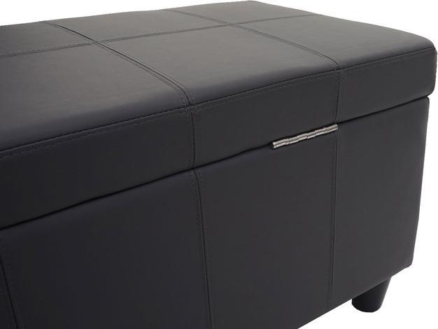 Produktbild Swisshandel24 Aufbewahrungs-Truhe Kriens, Sitzbank Bank, Kunstleder, 45x114x45cm grau matt (114 cm)