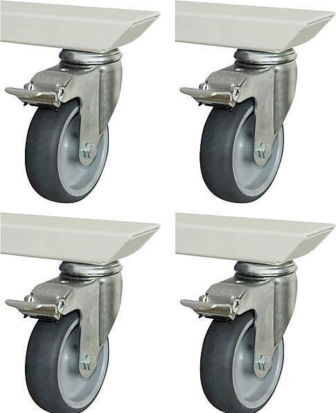 Actual product image RAU Electrically adjustable sit-stand work bench, mobile, solid beech, worktop width (150 cm, 80 cm)
