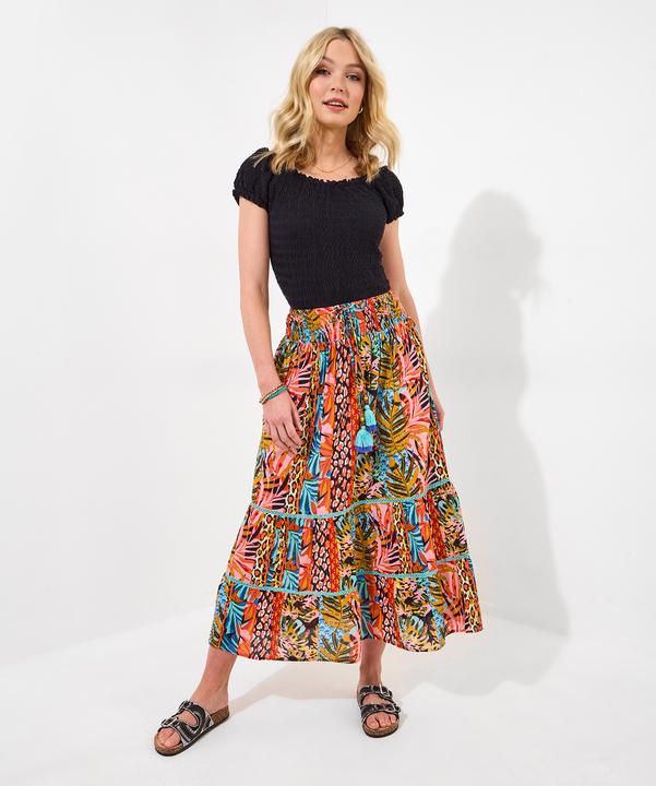 Produktbild Joe Browns Tropical Print Lace Insert Tiered Maxi Skirt (40)