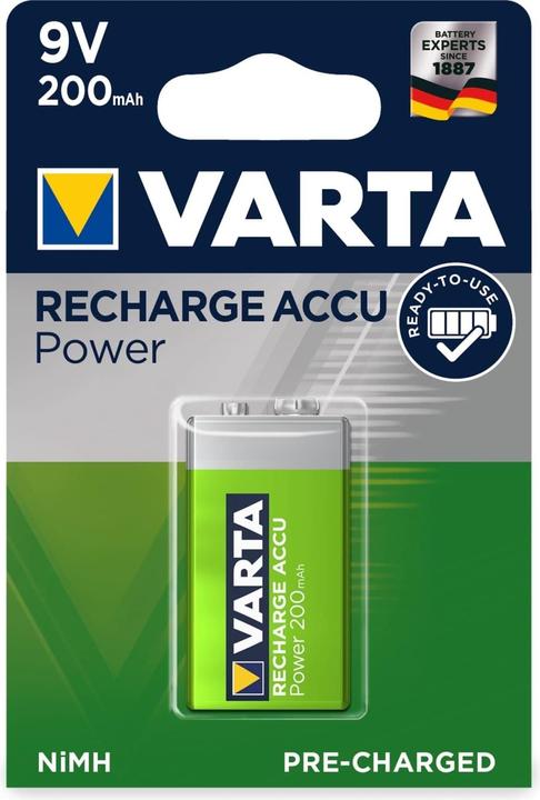 Actual product image Varta Recharge Accu Power (1 pcs., 9V Block, 200 mAh)