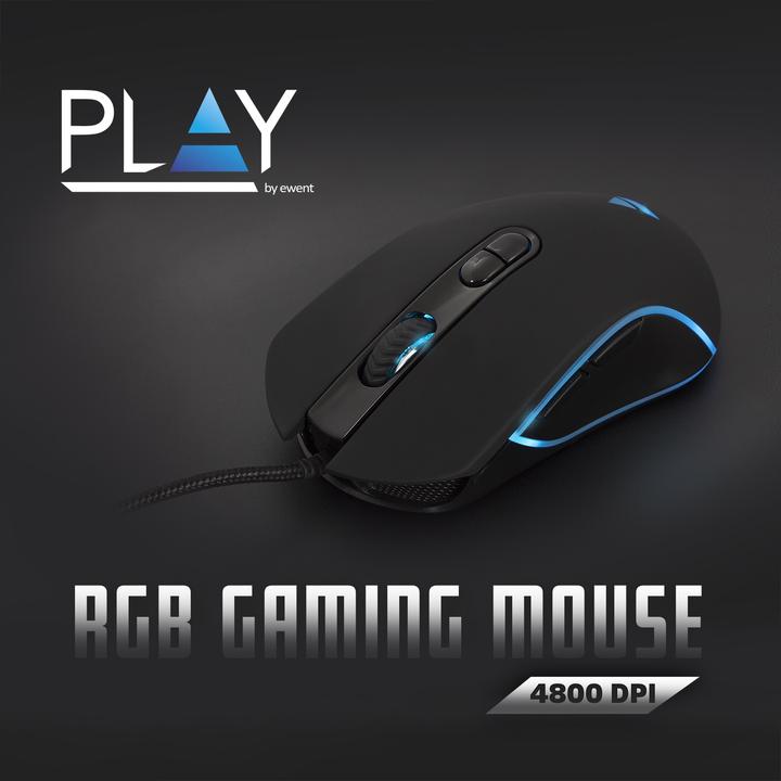 Actual product image Ewent Gaming RGB mouse, USB, 4800 dpi PLAY GAMING RGB MOUSE (Cable)