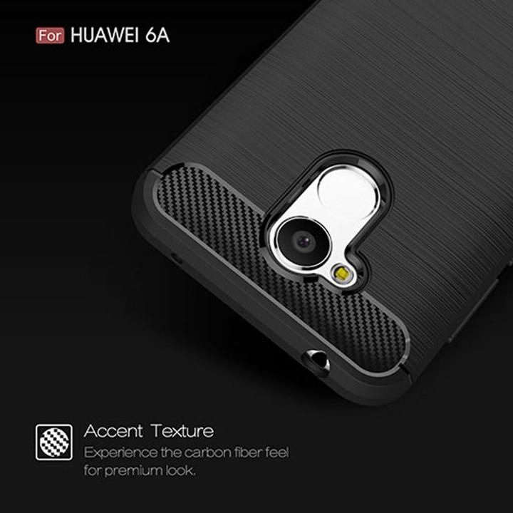 Produktbild König Design Huawei Honor 6A Pro Handy Hülle TPU Case Carbon Fiber Schutz Cover Schwarz Neu (Honor 6A)