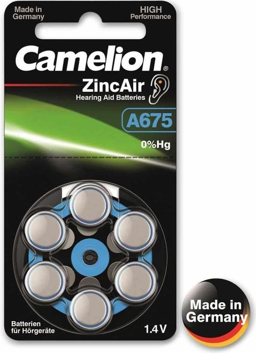 Immagine prodotto Camelion A675 - Batteria usa e getta - PR44 - Zinco-aria - 1,4 V - 6 pezzi - Argento (5 pz., PR44, 620 mAh)