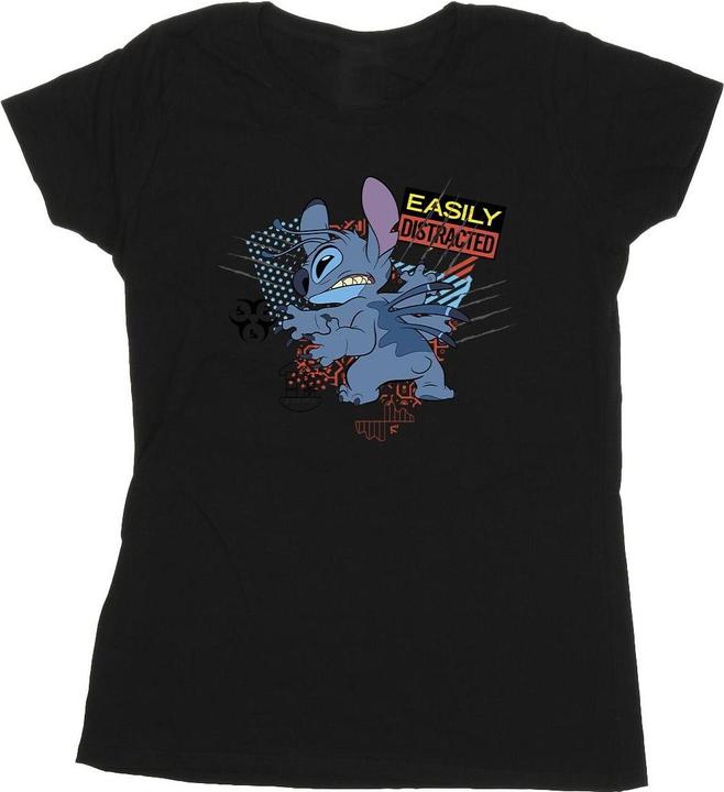 Actual product image Disney Womens/Ladies Lilo And Stitch Easily Distracted Cotton T-Shirt (S)