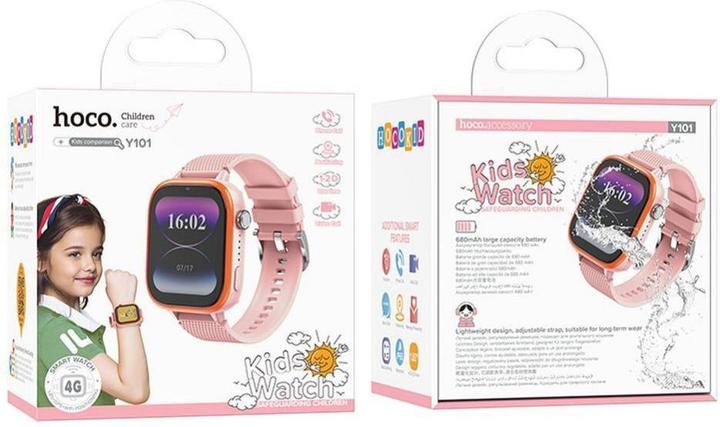 Actual product image Hoco Headphone with microphone smartwatch for kids with call function 4G Y101 pink (4G)