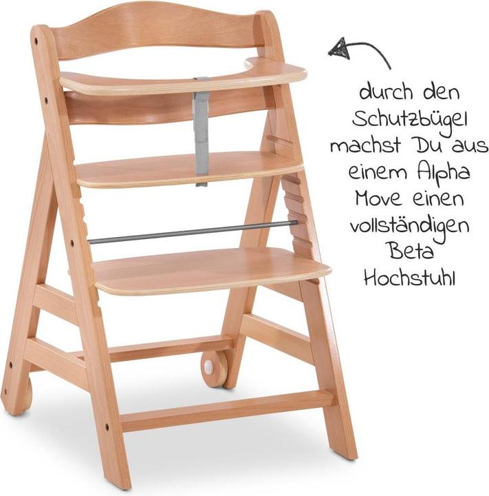 Actual product image Hauck Highchair accessories Wooden safety bar for Alpha Plus Move highchair