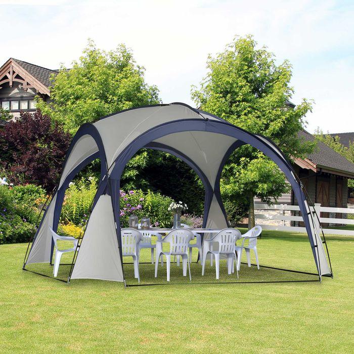 Immagine prodotto Swisshandel24 Tenda per feste a tendone protezione solare resistente alle intemperie palo in fibra di vetro + (350 cm, 350 cm)