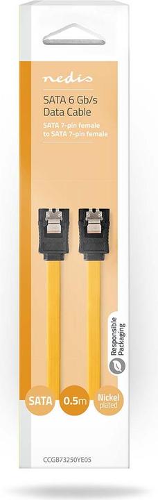 Image du produit Nedis Câble SATA | 6 Gbps | SATA 7 broches femelle | SATA 7 broches femelle | Nickelé | 0.50 m | Plat | PV