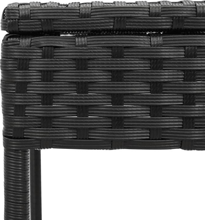 Produktbild VidaXL Sonnenliege mit Tisch Gartenliege Relaxliege 2 Stk. Schwarz Poly Rattan (35 cm)