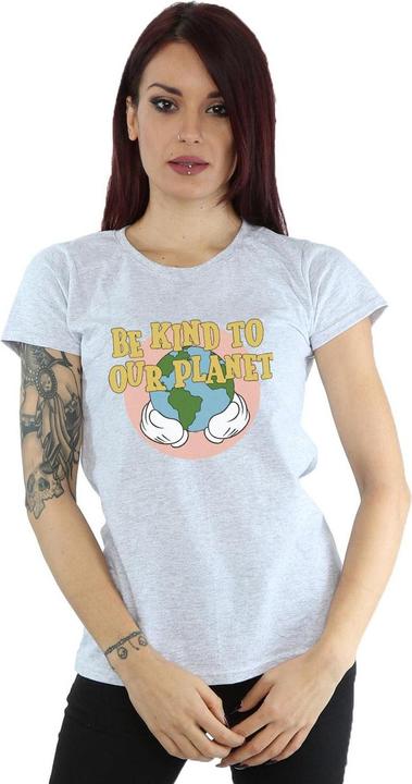 Actual product image Disney Womens/Ladies Mickey Mouse Be Kind To Our Planet Cotton T-Shirt (XXL)