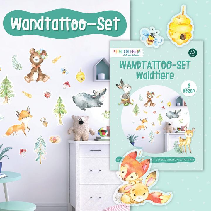 Produktbild Papierdrachen Waldtiere (22 x 30 cm)