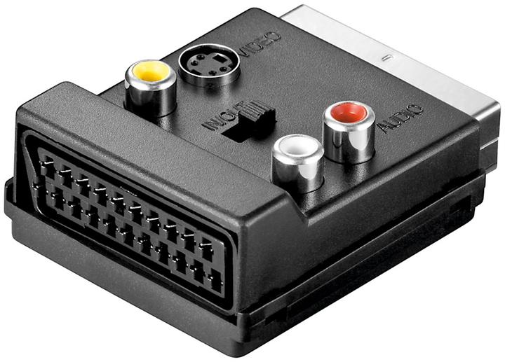 Image du produit Goobay Adaptateur péritel vers vidéo composite et S-vidéo, IN/OUT, avec passage péritel (Commutateur vidéo)