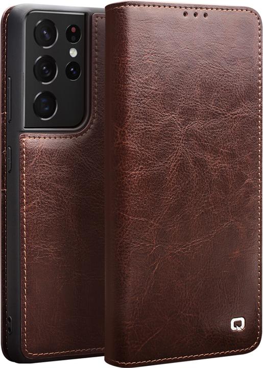 Actual product image QiAlino Fourre Flip cuir véritable (Samsung Galaxy S24 Ultra)