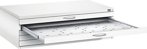 Immagine prodotto C+P Archivio per disegni, UNI A0, 5 cassetti, altezza 420 mm, bianco traffico.