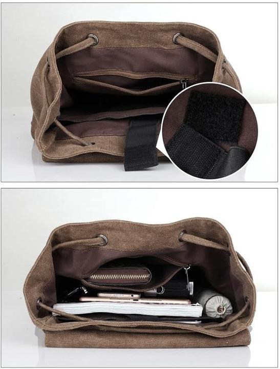Actual product image Only-Bags.Store Fashionable Trendy Backpack, Casual Canvas Bag, College Style Travel Backpack, Student School Bag