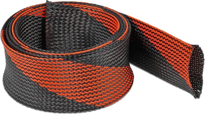 Actual product image Delock Braided hose stretchable 2 m x 50 mm black-red (Cable conduit, 200 cm)