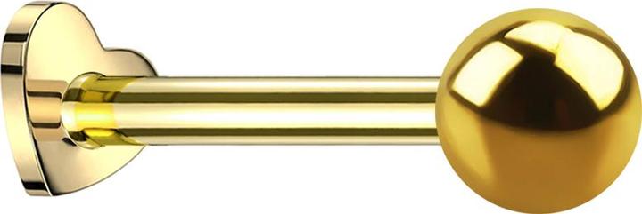 Star Piercing Micro Labret Herz Innengewinde vergoldet Kugel vergoldet (ohne Messing, Titan G23)
