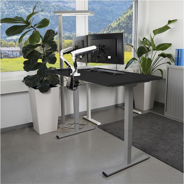 Produktbild Contini höhenverstellbarer Bürotisch 1.6x0.8m Schwarz / Gestell dunkelgrau