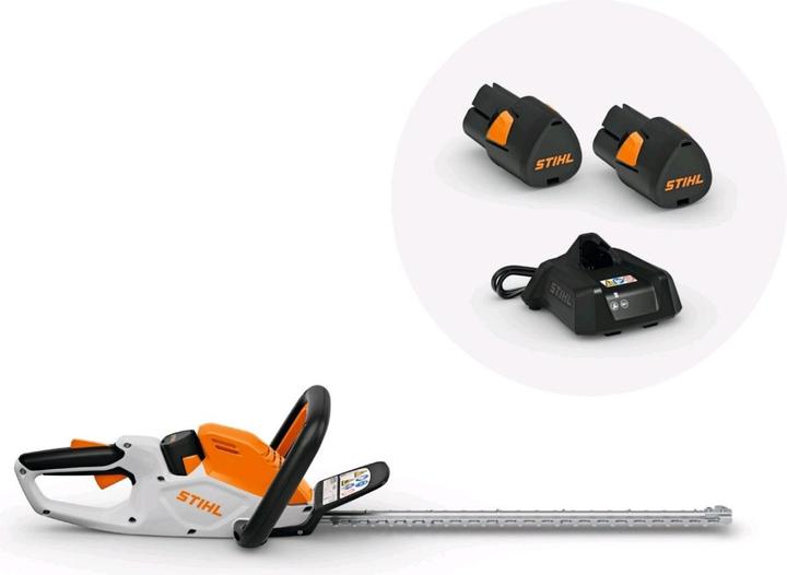 Produktbild Stihl Akku Heckenschere HSA 40 Set mit 2 x Akku AS 2 und Ladegerät AL 1 (Akkuheckenschere)