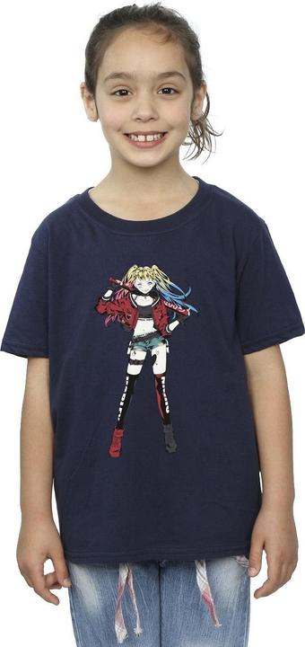 Produktbild Harley Quinn Mädchen TShirt aus Baumwolle in stehender Pose (152, 158)
