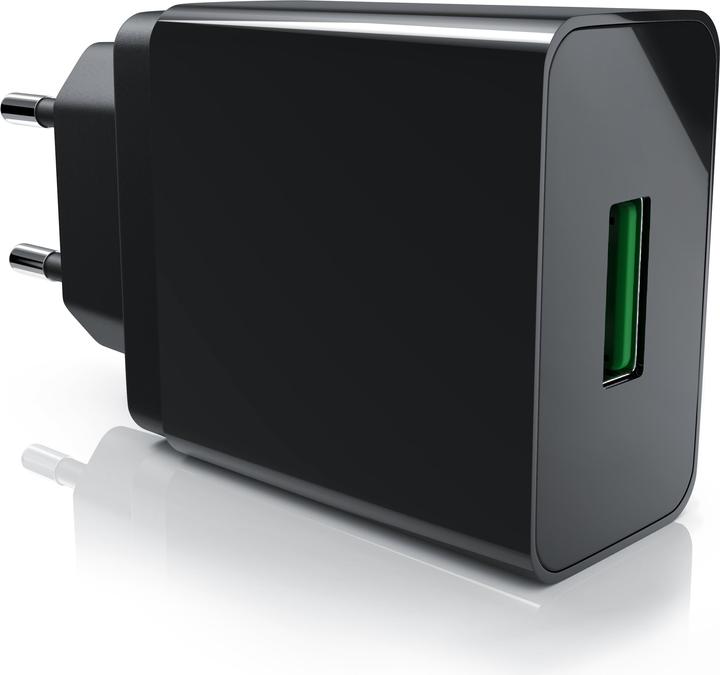Produktbild Aplic USB Ladegerät 3000 mA, Quick Charge 3.0 USB-Ladegerät 1x USB A QC 3.0 Port, max. 3A über QC, schwarz