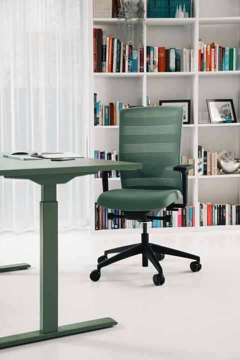 Productafbeelding Topstar E-Table elektrisch in hoogte verstelbaar bureau mintgroen rechthoekig, T-poot frame groen 1 (80 x 68 cm)