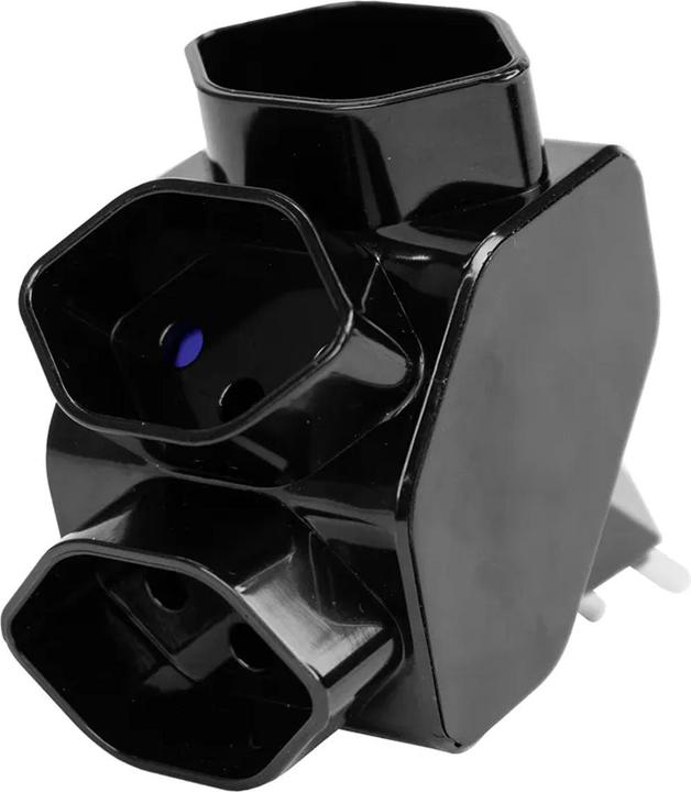 Produktbild Steffen Abzweigstecker 3xT13 KS schwarz (Typ 13, 3 x)