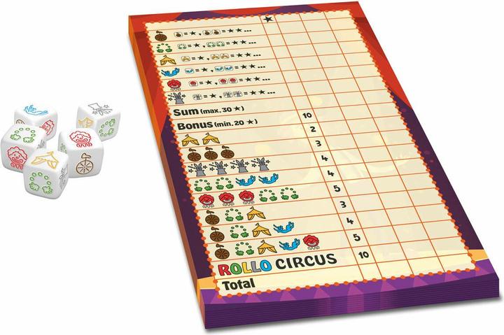 Immagine prodotto Asmodée Rollo Yatzee - Gioco dei dadi del circo