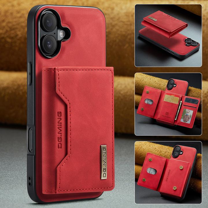 Actual product image Dg.Ming iPhone 13 - Etui, Leder-Optik, Kartenfach & Magnetverschluss, Rot (Apple iPhone 13)