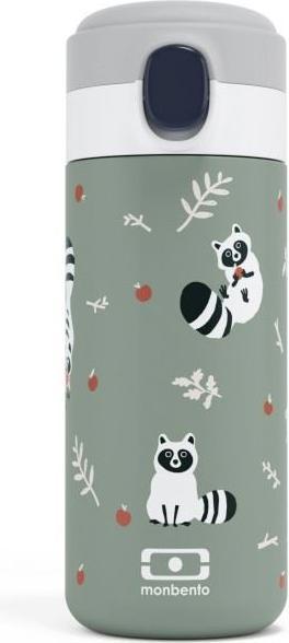 Monbento Kids Insulated Bottle MB Pop Raccoon - 12 Oz - Leakproof - Hot/Cold Up to 12 Hours - Smal (0.36 l)