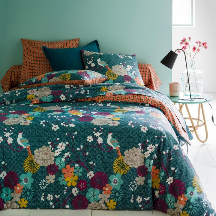 Produktbild La Redoute Interieurs Miss China Bleu Canard (180 x 200 cm)