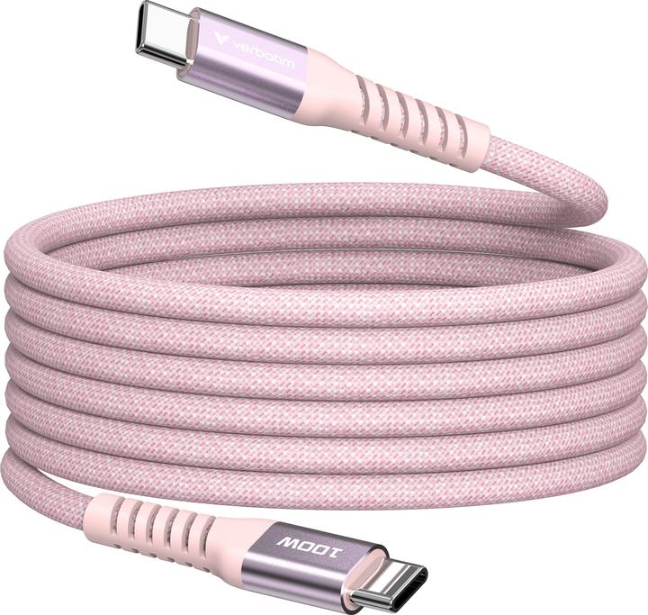 Actual product image Verbatim Sync & Charge Magnetic Cable - 100W USB-C to USB-C 120 cm Pink (1.20 m, USB 2.0)