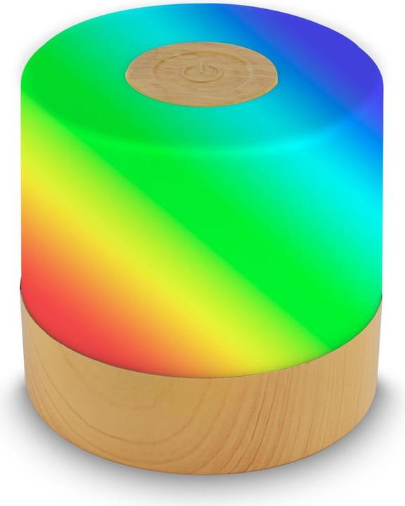 Immagine prodotto B.K.Licht Lampada da tavolo LED RGB ricaricabile, color legno, 1xLED/1.5W (100 lm)