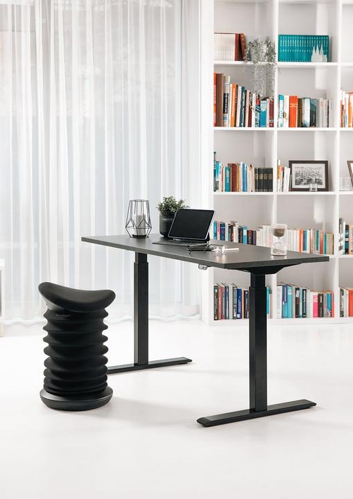 Produktbild Topstar E-Table elektrisch höhenverstellbarer Schreibtisch schwarz rechteckig, T-Fuss-Gestell schwarz (80 x 68 cm)