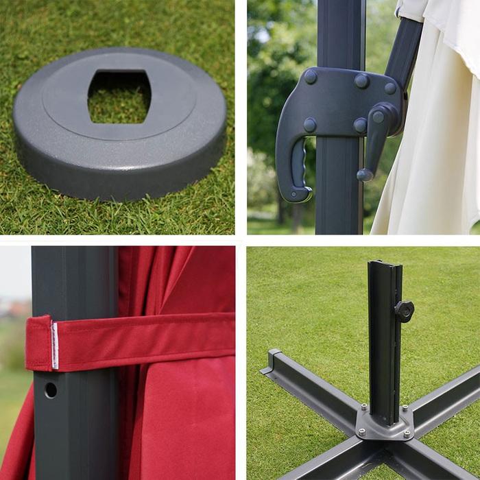 Immagine prodotto Mendler Ombrello semaforico di lusso in alluminio Gastronomia, 3,5x3,5m - 10373 (3.50 m)