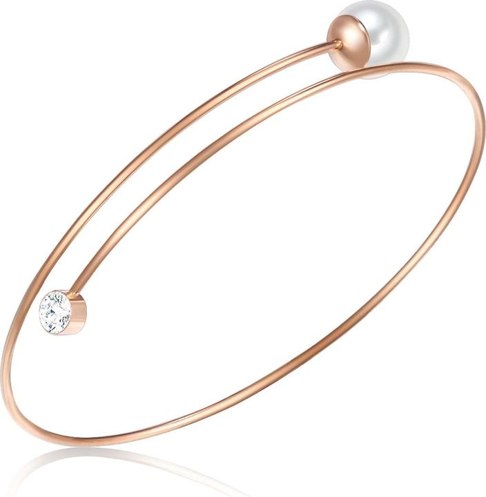 Produktbild Lulu & Jane Messing Glaskristall Muschelkernperle roségold 16,0 - 22,0 cm - 33308 (22 cm, Messing)