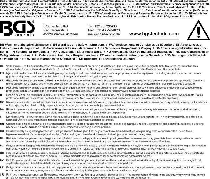 Image du produit BGS Pistolet de sablage au bicarbonate de soude à air comprimé 1 l