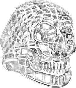 Produktbild Star Piercing Ring silber Totenkopf Netz (Titan G23, Chirurgenstahl 316L, ohne Messing)